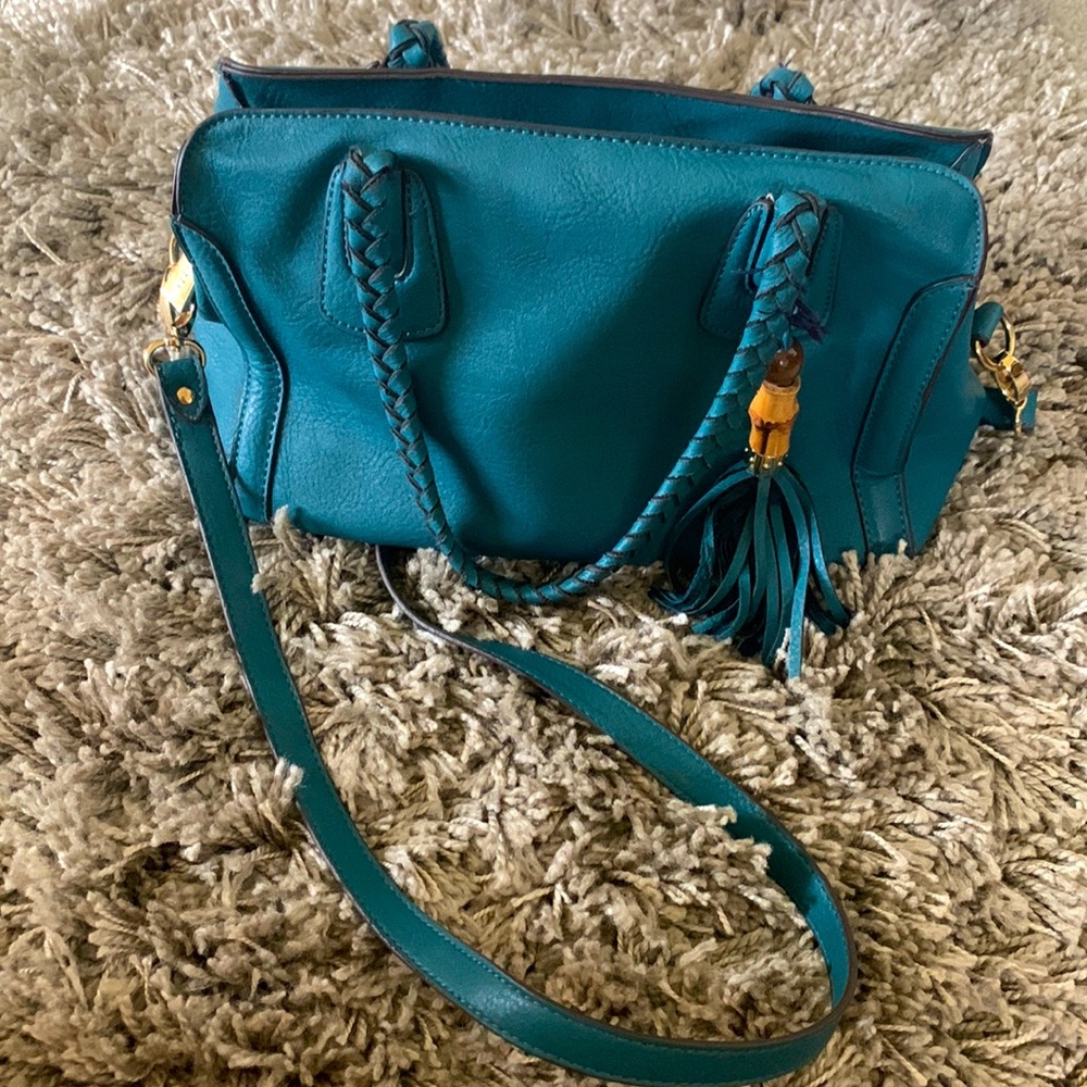 Big Buddha teal blue crossbody bag satchel
